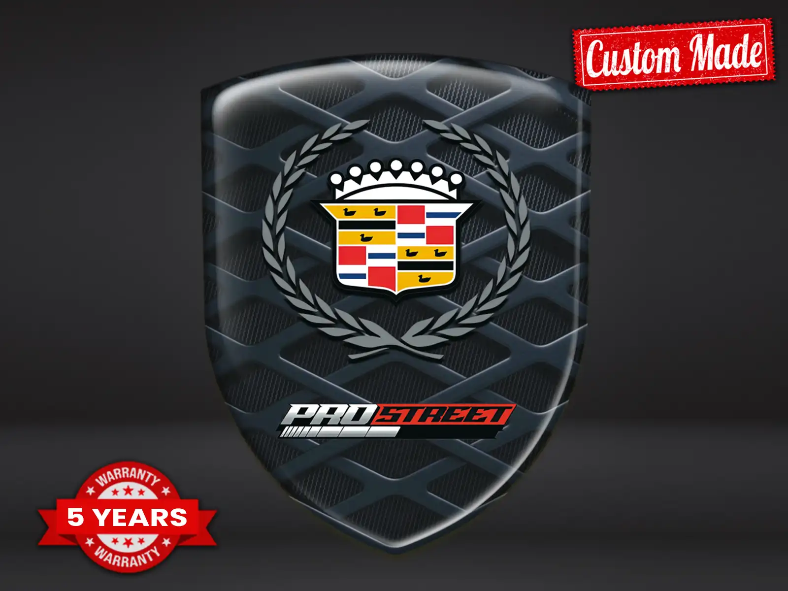 Cadillac Domes Sticker Glänzendes Finish Edle Labels ST